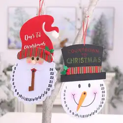 Нетканое рождественское декоративное рождественское подвесное украшение с календарем обратного отсчета