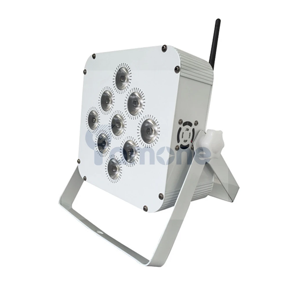 10 шт./лот с зарядным футляром 9x18 Вт RGBWA + UV 6 в 1 светодиодная батарея Par беспроводной