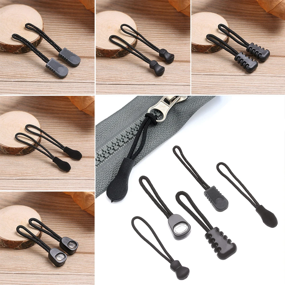 Zipper Puller End Fit Rope Tag Fixer Zip Cord Tab Replacement Clip for Broken Buckle Travel Bag Suitcase Tent Backpack 5Pcs