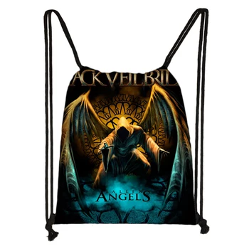 

Custom Black Veil Drawstring Bag Daypack Kid Satchel Casual Backpack Teenager Storage Bag Women Men 32x38cm*181031-03-9056