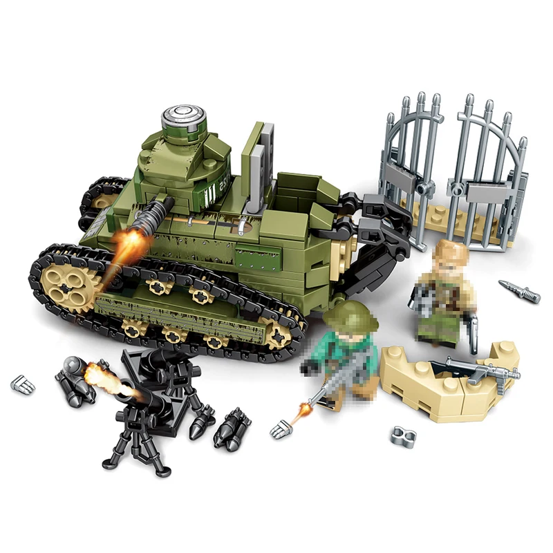 

FT17 Tank WW2 Military Renault Building Block compatible Legoings Tank Series Bricks Toys for Children Bricks Gift
