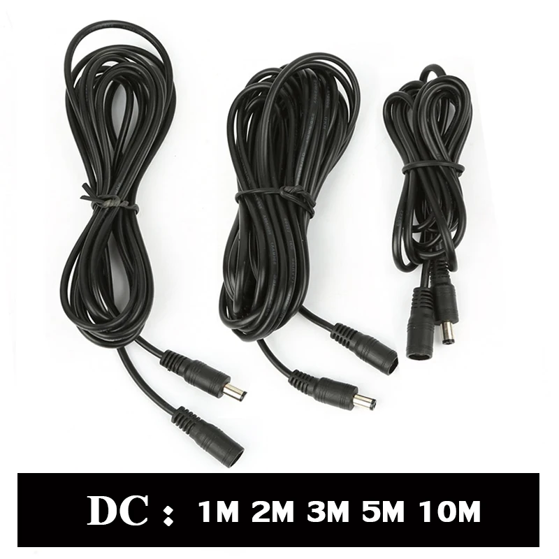12V DC Extension Cable 5.5*2.1mm Male Female Power Cord 1m 2m 3m 5M 10M connector For LED Adapter CCTV Camera | Обустройство дома