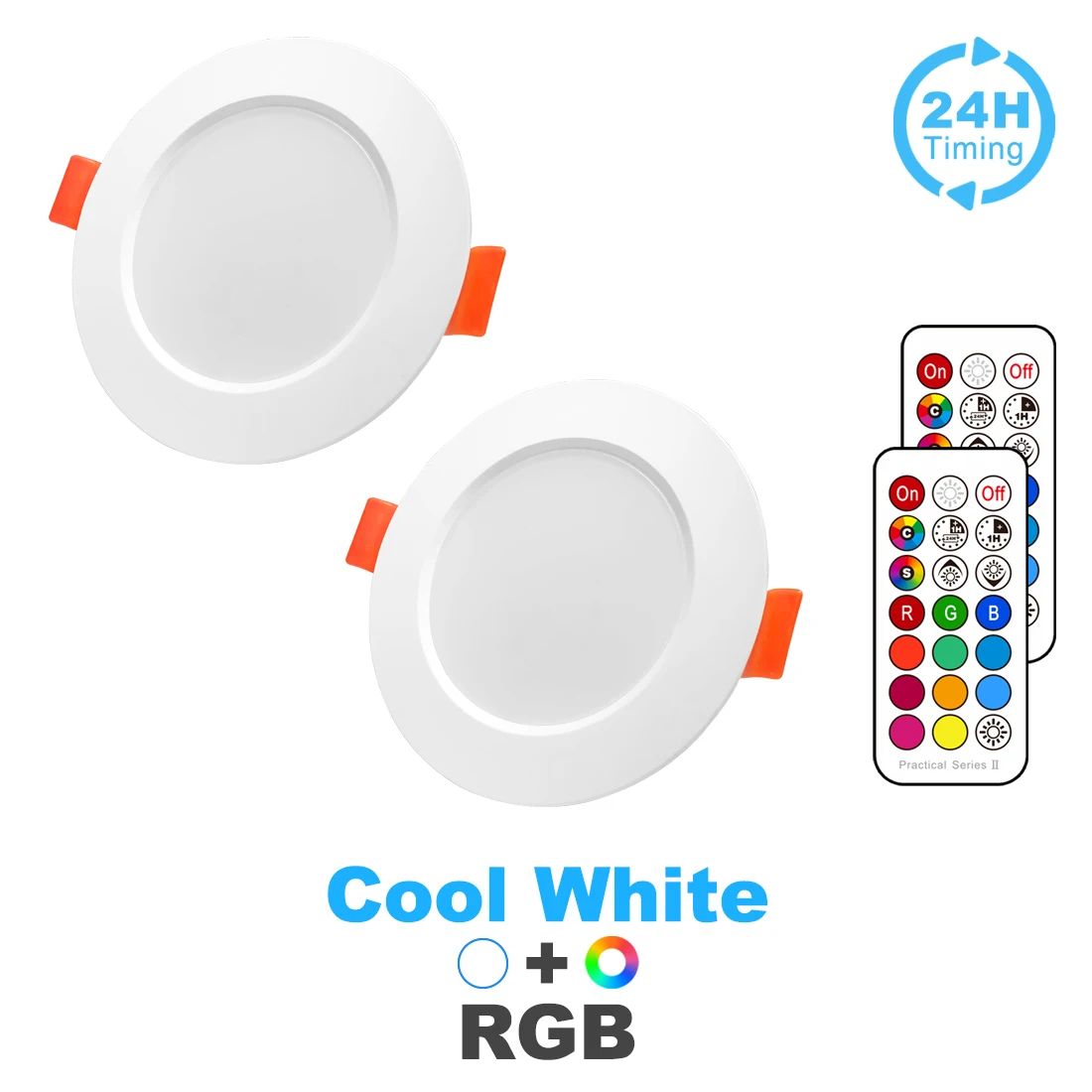 12v led downlight 7W LED Downlight RGBW Dimmable Smart Lamp LED Ceiling Light Spotlight Color Changing bulb with Remote Control AC 220V 110V IP44 orlight downlight LED Downlights