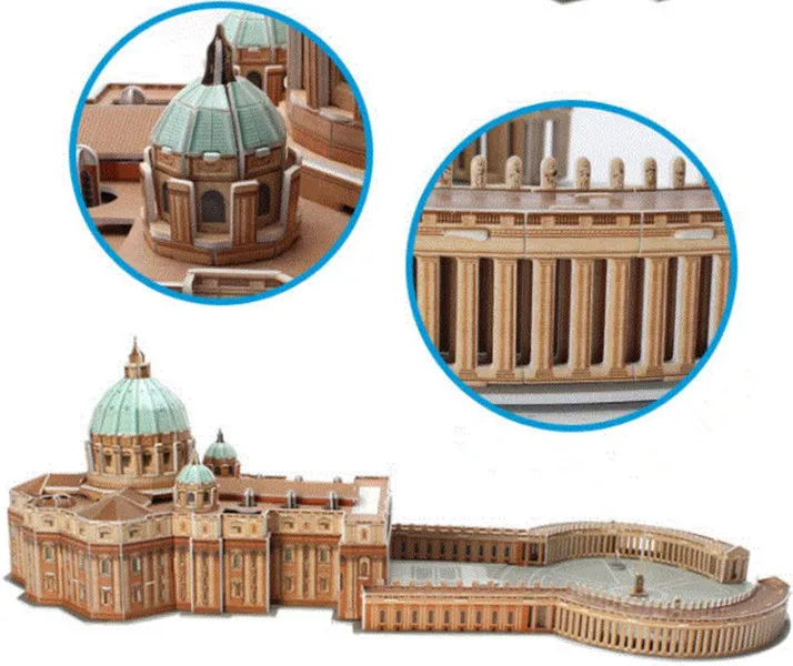 Бумажная 3D головоломка модель Ватикан Св. Петра's Basilica Deluxe XL Большой|Пазлы| |