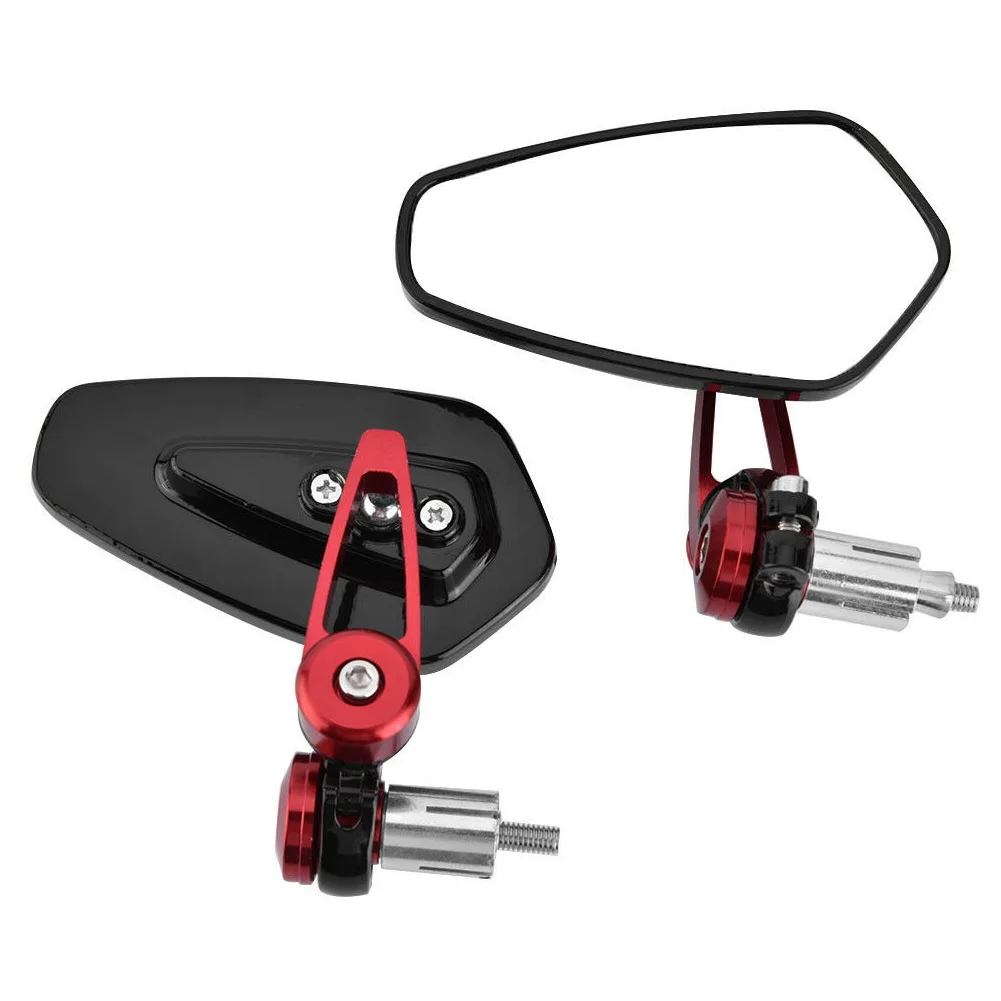 1Pair Adjustable Side Universal Rearview Mirror Replacement Motorbike Aluminum Alloy Flexible Double Durable Motorcycle Bar End |