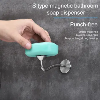 

Tray Draining Dish Magnetic Suction Stainless Steel Adhesive Kitchen Shower Rack Soap Holder Wall Mounted Storage Bathroom
