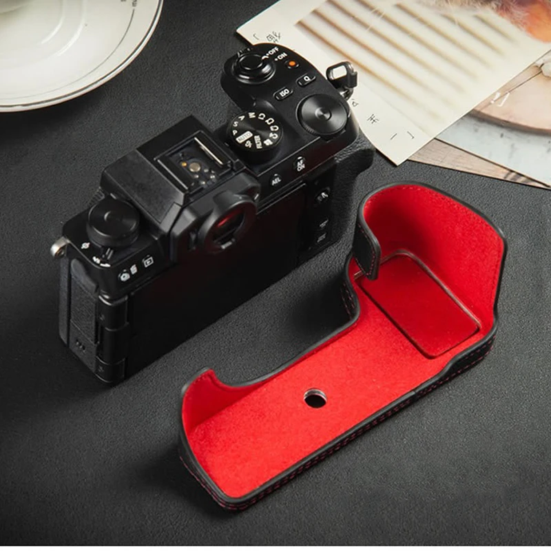 Capa de Couro Genuíno para Câmera Gfx100s com Proteção de Metade para Câmera Fujifilm Capa - Image 5