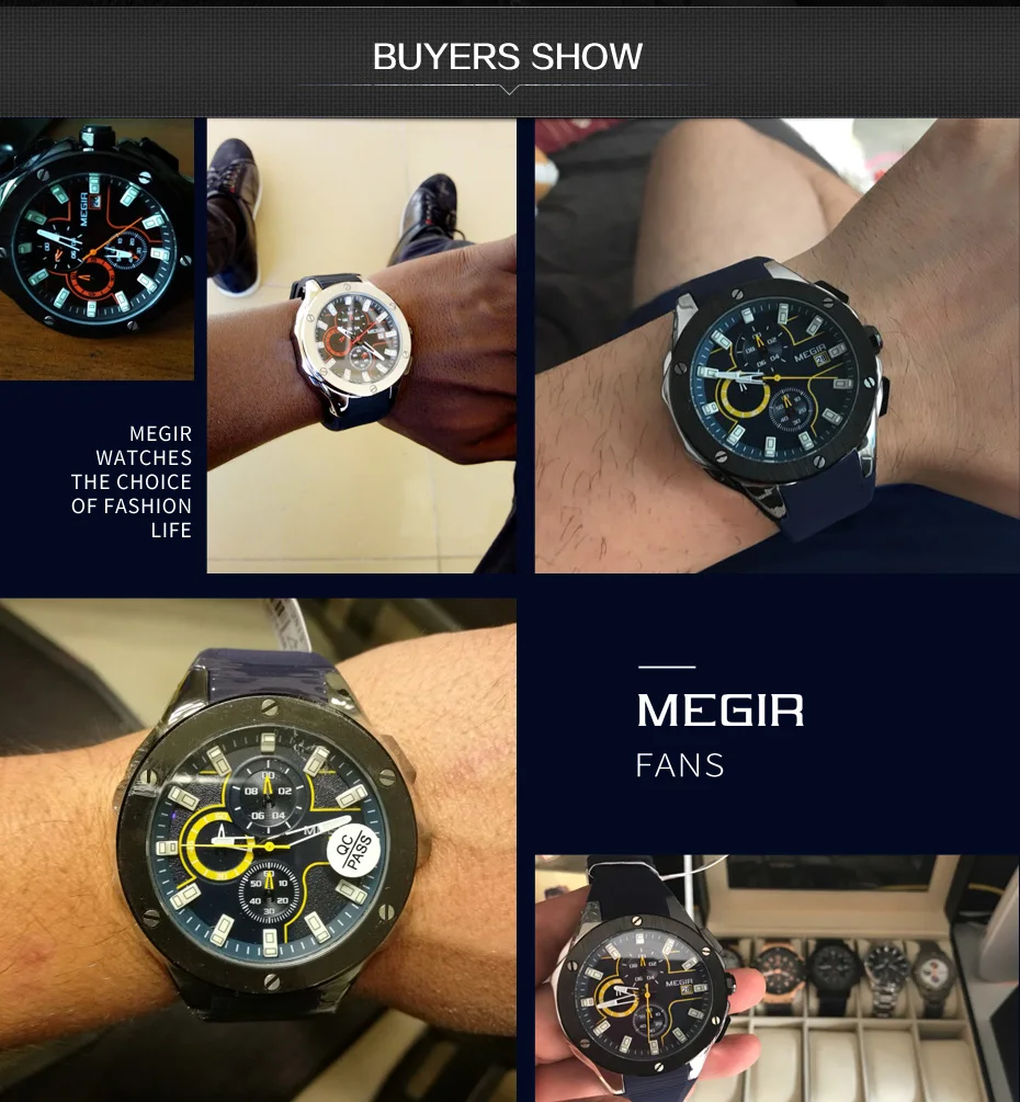 MEGIR мужские спортивные часы хронограф силиконовый кварцевый ремешок армейские часы мужские лучшие брендовые Роскошные мужские часы Relogio Masculino