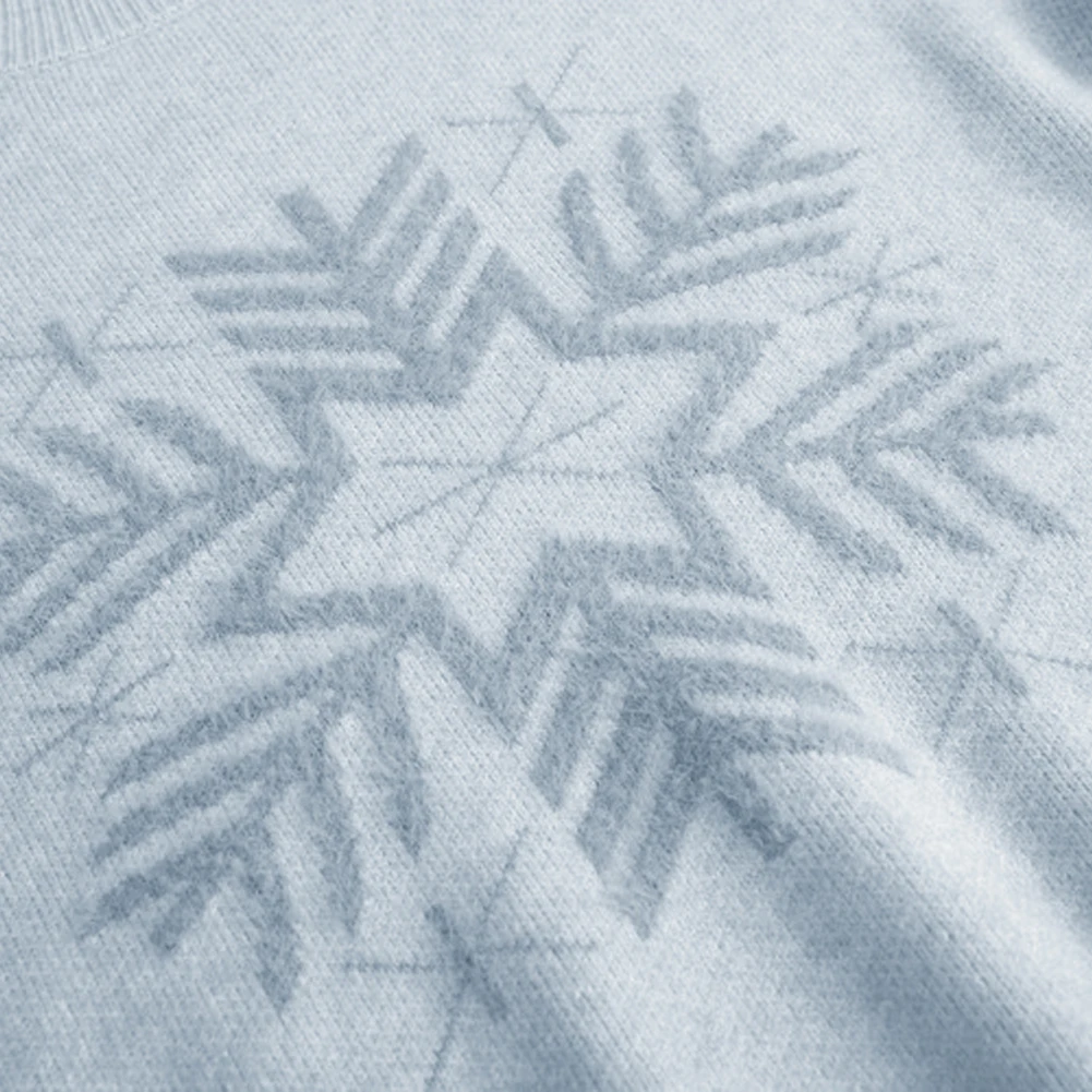 Women's Christmas Sweater Round Neck Snowflakes Knitted Sweater Jumper Pullover Winter Warm Cashmere Imitation Sweater For Women Women's Christmas Sweater Round Neck Snowflakes Knitted Sweater Jumper Pullover Winter Warm Cashmere Imitation Sweater For Women