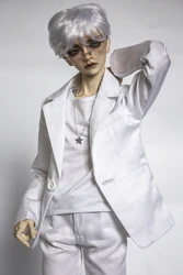 Vêtements de poupée blanche, costume prince charmant, veste et pantalon pour 1/3 1/4 BJD SD MSD SD17 oncle POPO68 SSDF vêtements de poupée BJD 