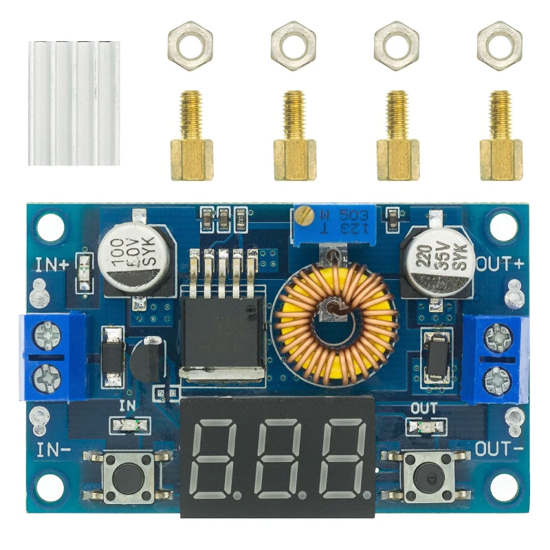 10PCS XL4015 5A High power 75W DC-DC adjustable step-down module+LED Voltmeter Power supply module | Электронные компоненты и