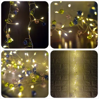 

Copper Fairy Cluster String Lights Decorative USB Plug Warm White 100LED 6.6ft Home Christmas Holiday Party Bedroom Decoration