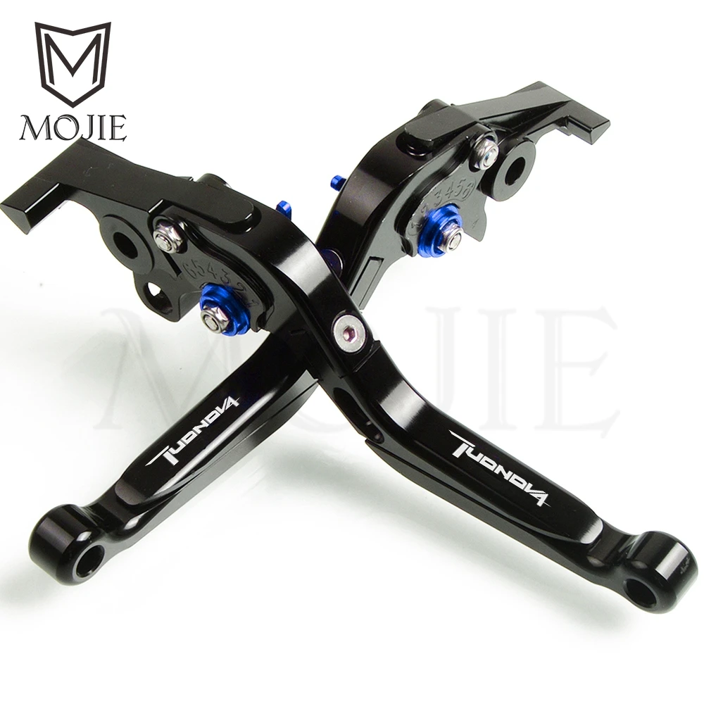 Black Blue Аксессуары для мотоциклов CNC Регулируемые складные выдвижной сцепные рычаги для Aprilia TUONO V4 1100RR/завод - Цвет: Black Blue