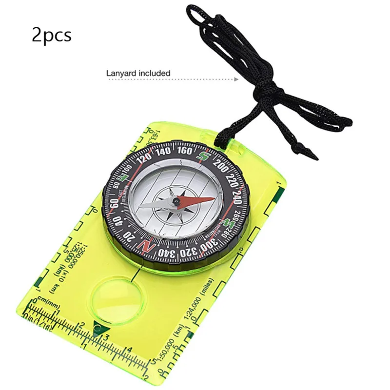 Compass Camping Map Pocket Orienteering Outdoor Travel Hiking Scout Survival Kit 