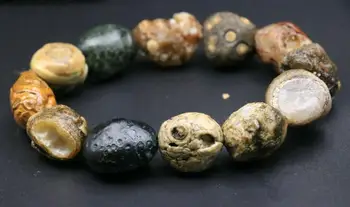 

Collectible Treasure Magic Power LKbrother Sauces Natural Gobi Multi-Color Alashan EYES Agate Bracelet L SIZE