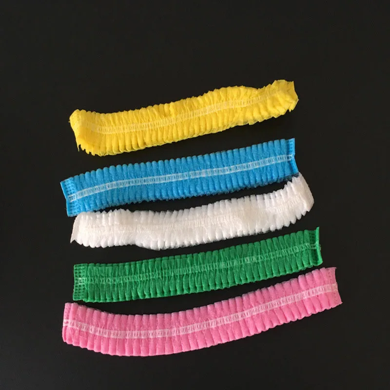 

Multi-Color Disposable Non-woven Fabrics Strip Bath Cap Mesh Cap Hygiene Cap Hospital Hotel-Free Workshop Wholesale
