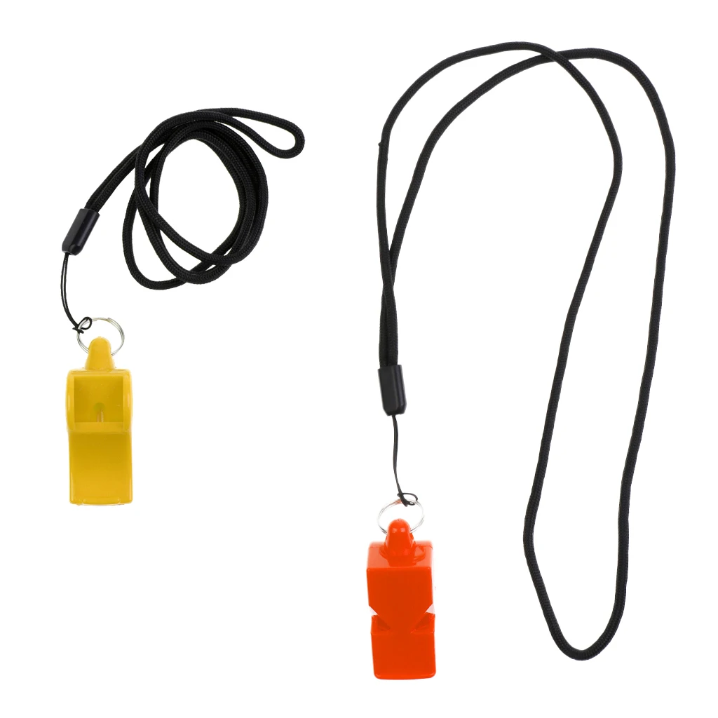 2 Pieces  Whistle With Lanyard For Emergency Survival Marine Safety
