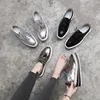 Patent Leather Women Platform Oxfords Brogue Flats Shoes Lace Up Square Toe Brand Female Footwear Shoe For Women Creepers Silver ► Photo 2/6