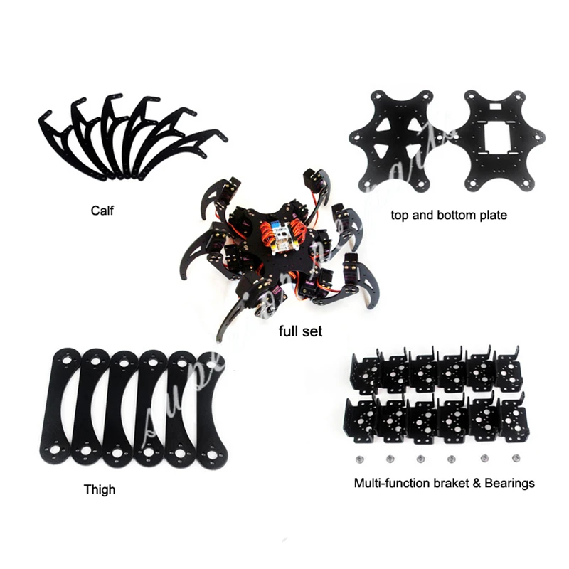 18 DOF алюминиевый Hexapod Spider Six 3DOF комплект рамок робота с шарикоподшипником