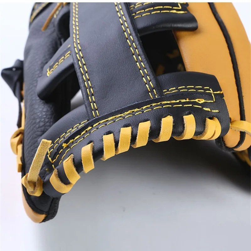 Guantes de béisbol de cuero genuino para hombres, partido escolar, adultos, tren juvenil, Marrón guante de béisbol, equipo deportivo de 11,5 