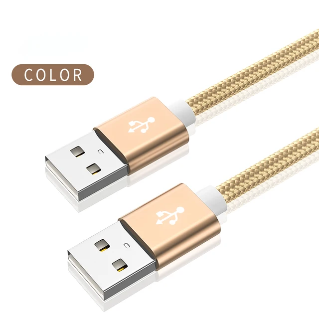 Kebiss Weave USB to USB Extension Cable Type A Male to Male USB Extender for Radiator Hard Disk Webcom Camera USB Cable Extens Golden