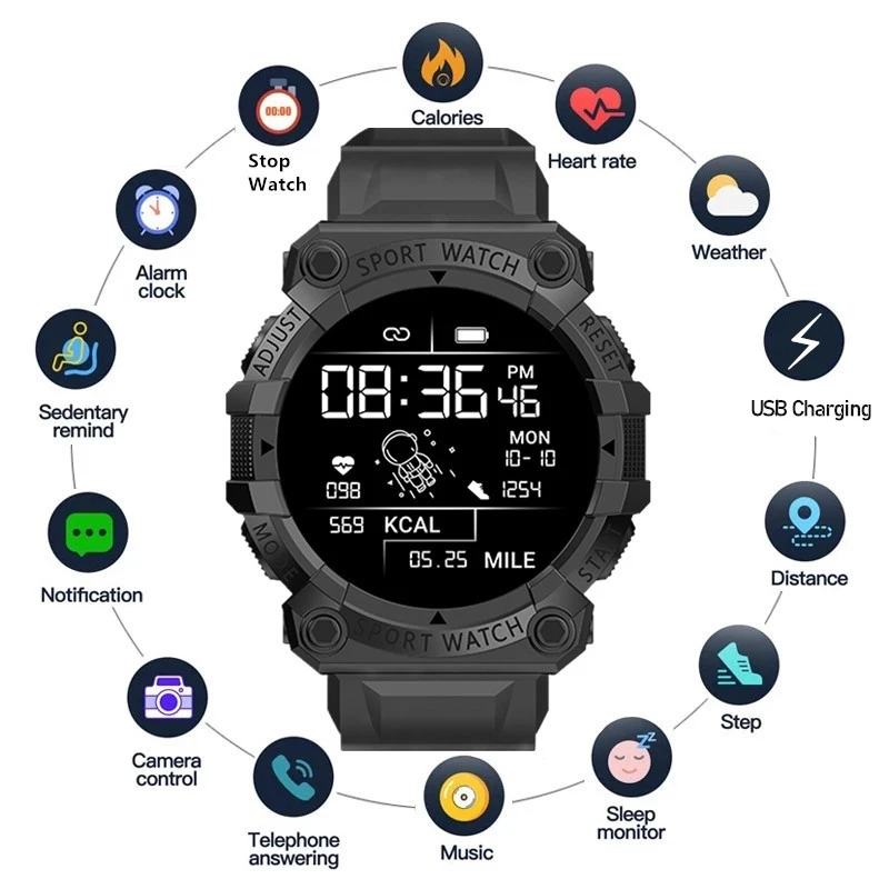FD68S Smart Watch Fitness Tracker Smartwatch Men Women Heart Rate