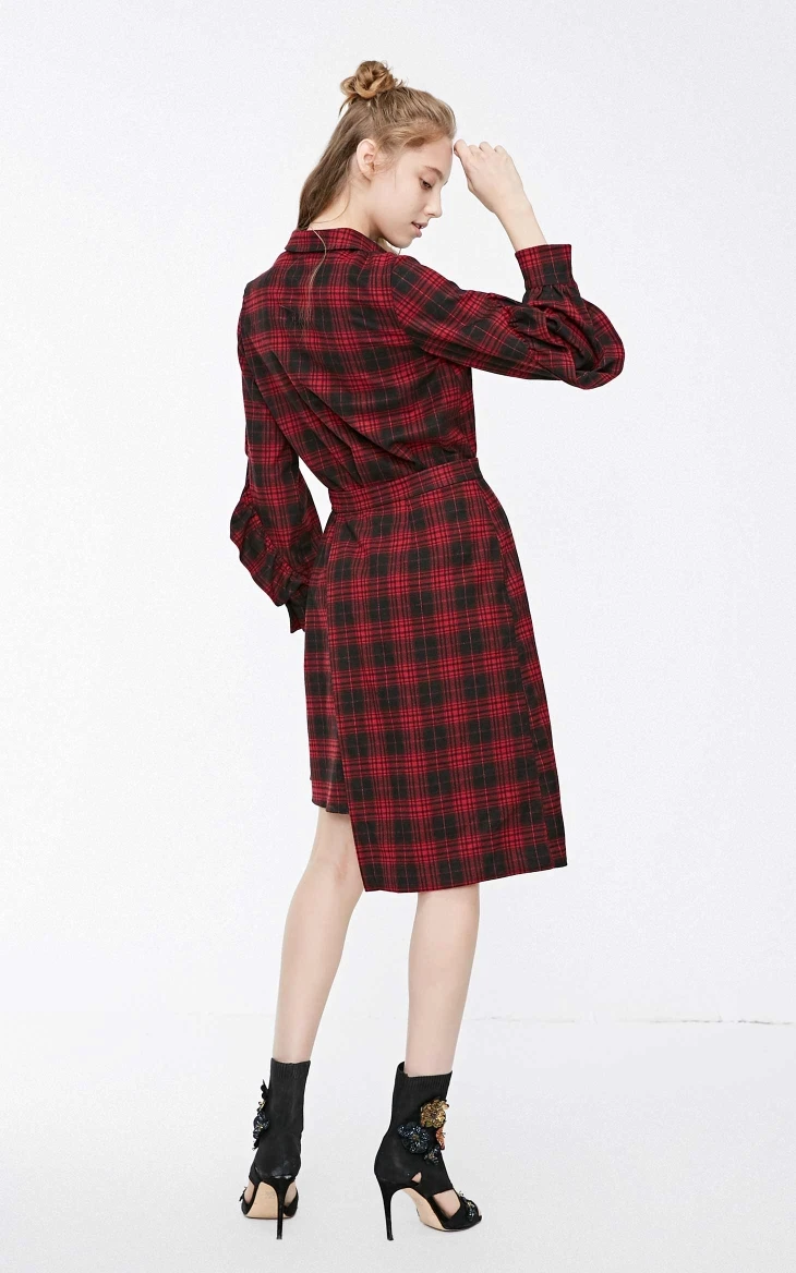 Vero Moda женское расклешенное платье в клетку с отложным воротником | 31917D508