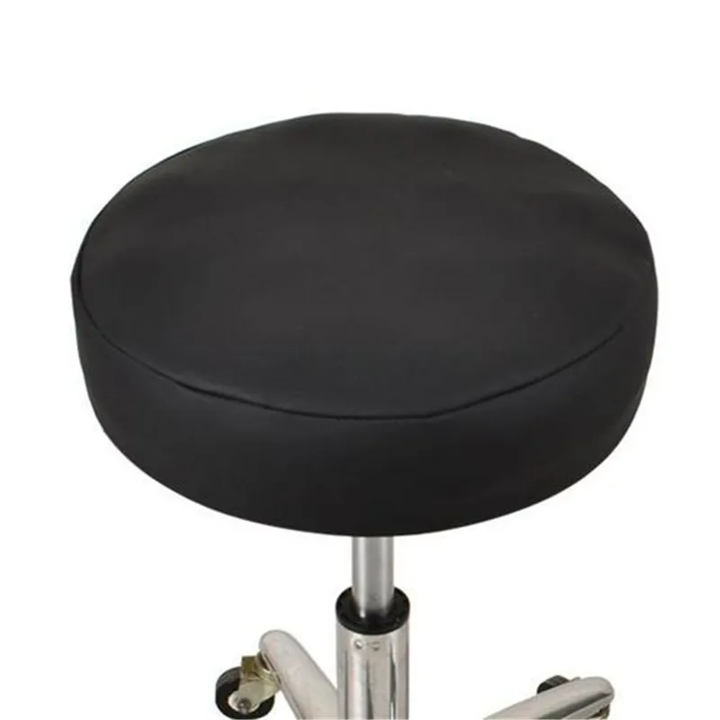 1 шт круглая накладка на стул домашний барный стул Чехол Эластичный толстый из искусственной кожи водонепроницаемый - Цвет: Black