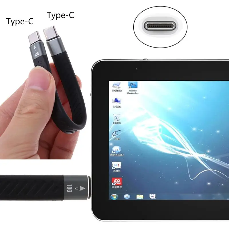 OOTDTY для Thunderbolt 3 кабель передачи данных 10/40 Гбит/с мягкой USB-C зарядный шнур линия Emark чип