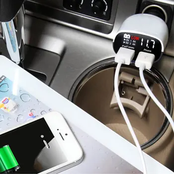 

New 3.4A Dual USB Car Charger with LED Current Voltage Display for Mobile Phones Tablets
