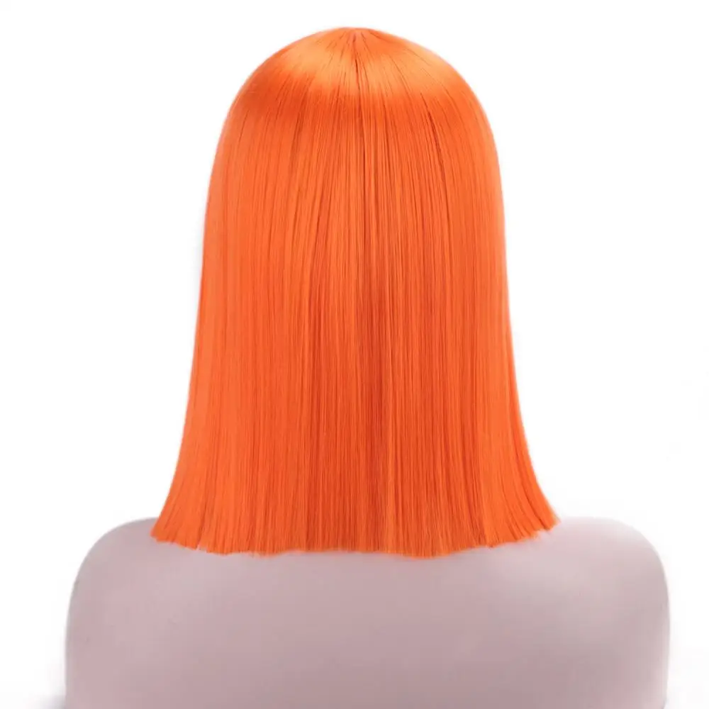 AISI BEAUTY фиолетовый синтетический короткий прямой парик для женщин Омбре блонд боб парики розовый/желтый/черный средняя часть косплей парики - Цвет: 24C