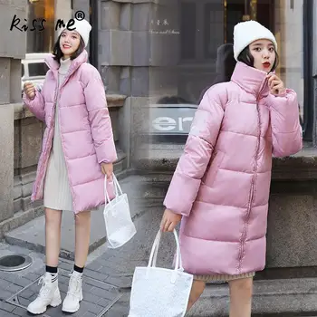 

Trendy Winter Thermal Warm Coat Fashion Mid Long Down Coat Standing Collar Windproof Down Cotton Clothes Ladies Outdoor Jacket
