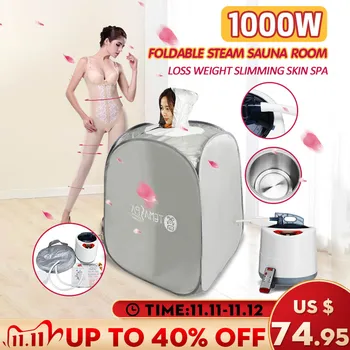 

2L 220V 1000W Foldable Steam Tent Sauna Room Skin Spa Box Steam Generator Bath Bathroom Accessory for Sauna Loss Weight Slimming