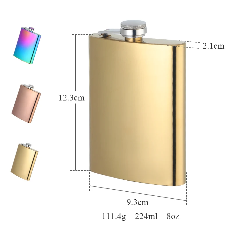 8oz Portable Hip Flask Stainless Steel Hip Liquor Whiskey Bottle Flask With Cap Funnel Travel Tour Drinkware Wine Pot Flagon New