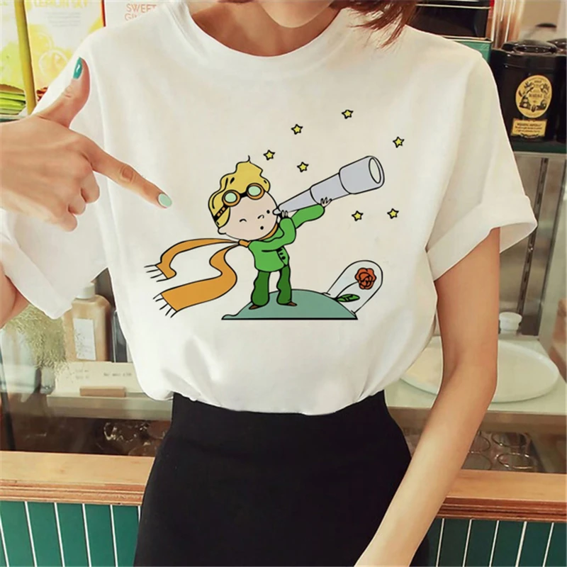 Hot Spring Summer Little Prince Graphic Women's T-Shirt Little Prince Graphic Tees Vouge Shirts For women O-Neck Short Sleeve cheap t shirts Tees