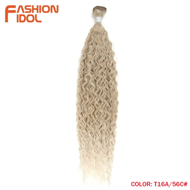 FASHION IDOL Loose Deep Wave Hair Bundles Extensions Ombre Hair Bundles 28-32Inch 120g Super Long Hair Synthetic Curly Wave Hair T16A-56C