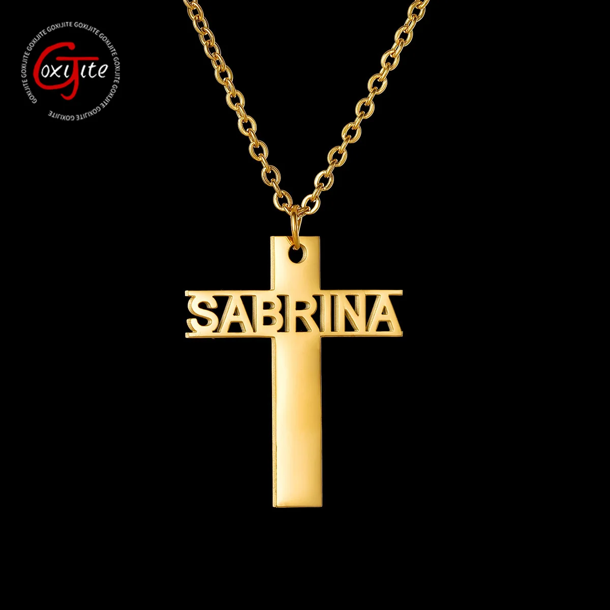 GoxijiteTrendyCustomNameCrossNecklaceForMenWomenPersonalized