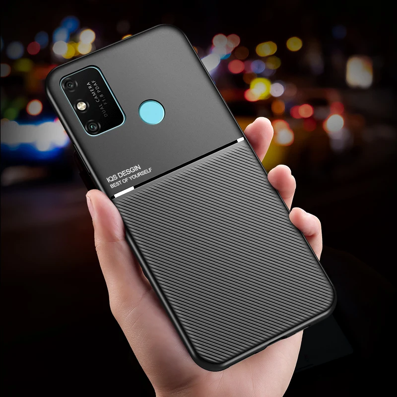 Honor 9X Lite Cover Magnetic Car Built-in Magnet Plate Soft TPU Case For Huawei Pro 9A 30 30S Plus Couqe Fundas | Мобильные телефоны