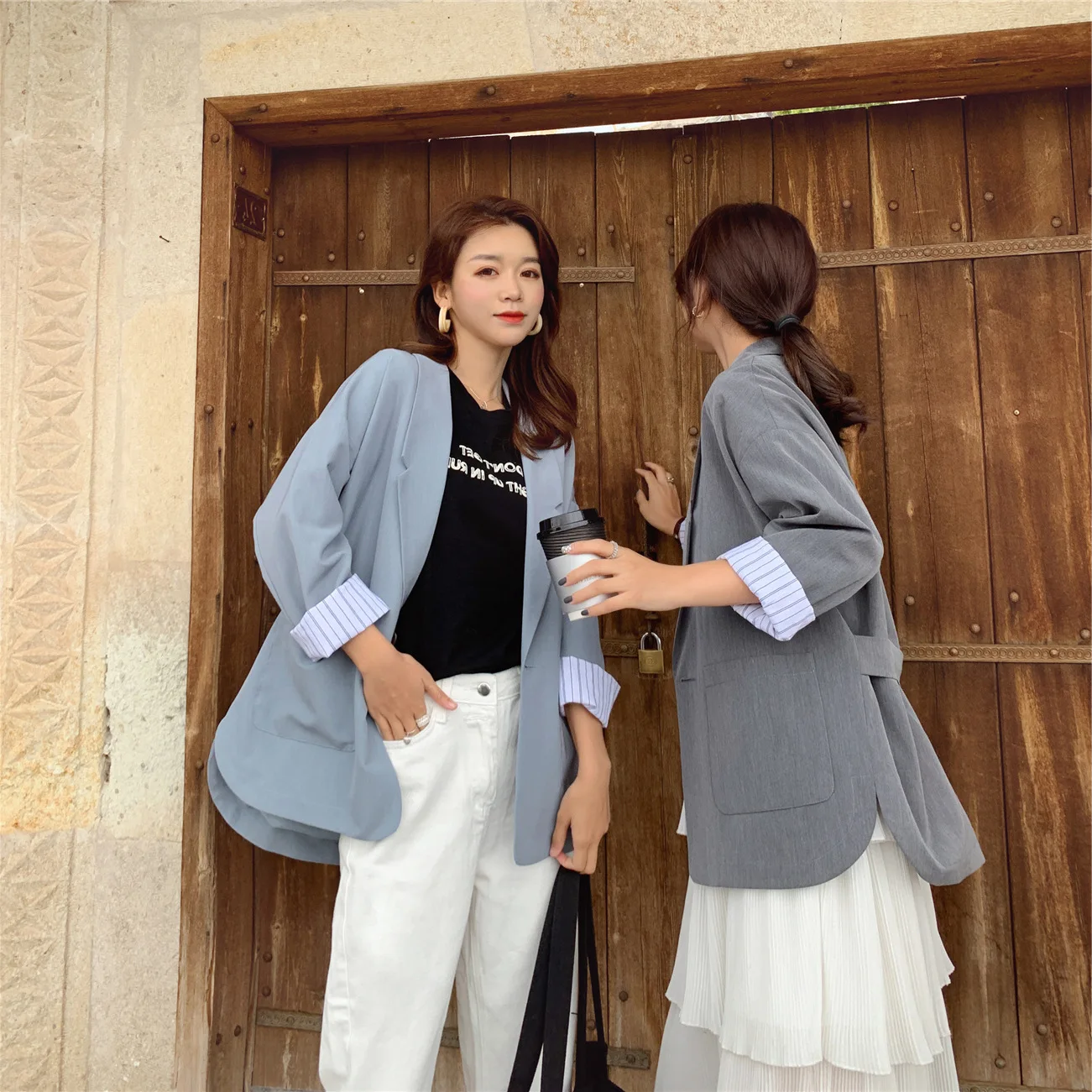 

Casual Small Suit Coat Women's Sense of Design Non-mainstream Short Students Korean-style Loose Thin Blazer Spring And Autumn