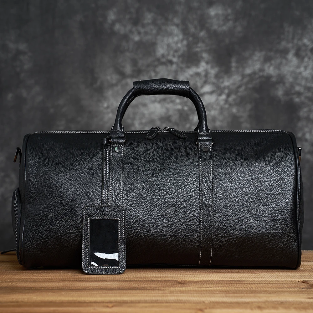 ZRCX Natural Cow Skin Travel Bags Men's Leather Overnight Bags Hand Luggage Men Male Weekend Bag Business Man 50cm