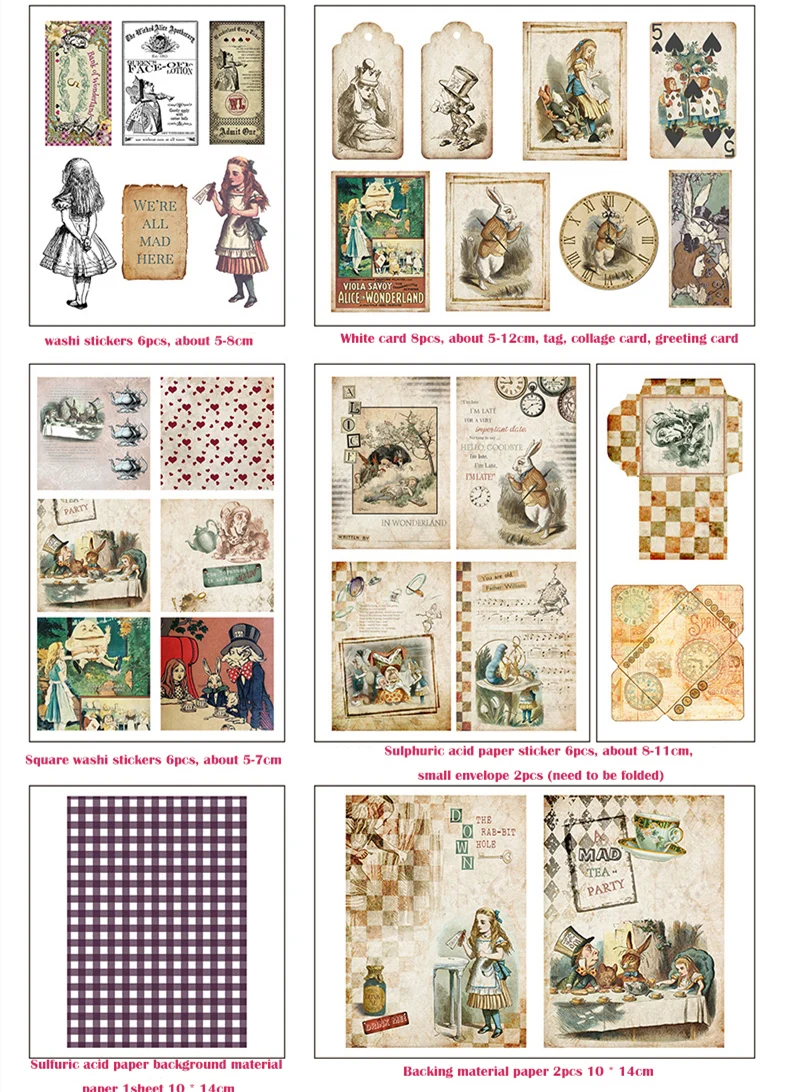 Description Picture 2 of itemVintage Girl Mixed Material Package Junk Journal DIY scrapbooking base collage gift wrapping decoration paper