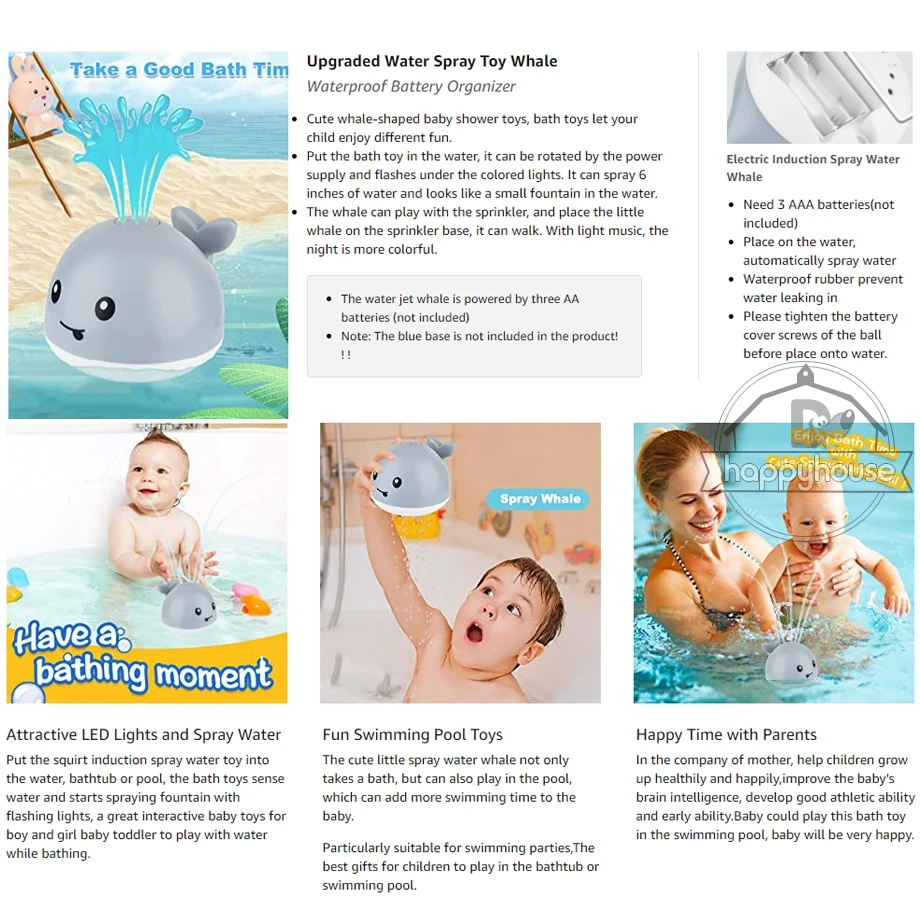 Baby Bade Spielzeug Uhrwerk Whale Wind Up Auto Play Wasser Pool Dusche Bade N2K6 
