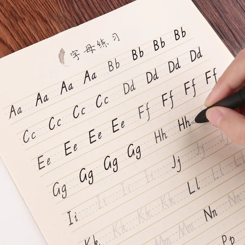 

3 pcs/set English Copybook Italian Font Handwritten Print Adult Practice Copybook Students Copy Hard Pen Calligraphy For Kids