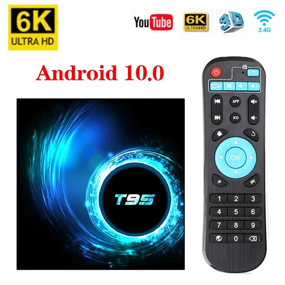 Android tv box Android 10 T95 6K H616 Quad Core Media player Play Store Free Fast Android smart tv Set top box PK H96max