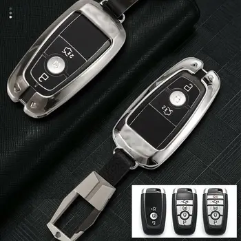 

Metal Car Key Case Cover Holder With Keychain For Ford Fusion F150 F250 Mustang Explorer Edge