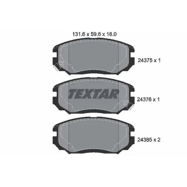 Колодки дисковые передние Hyundai Sonata 2.0/2.4/3.3 05 TEXTAR 2