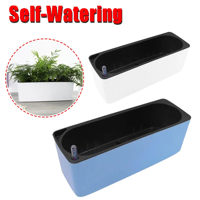 Office Self Watering Plant Flower Pot with Water Level Indicator Garden Balcony Bonsai Planting Planter Decorations | Дом и сад
