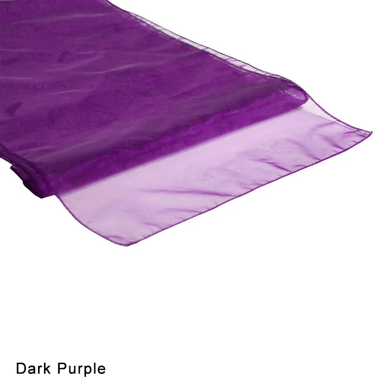 Простые Красочные Новые многофункциональные скатерти из органзы, свадебные вечерние украшения для дома, декор для стола с флагом, чистый декор для стола - Цвет: Dark purple