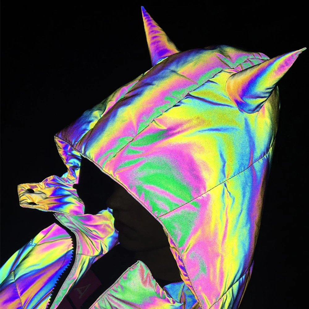 Rainbow Reflective Devil Ear Jacket