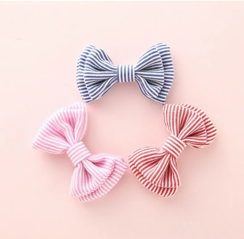 

Kids Toddler Baby Girl Duckbill Hairpin Mixed Color Striped Bow-knot Hairclip